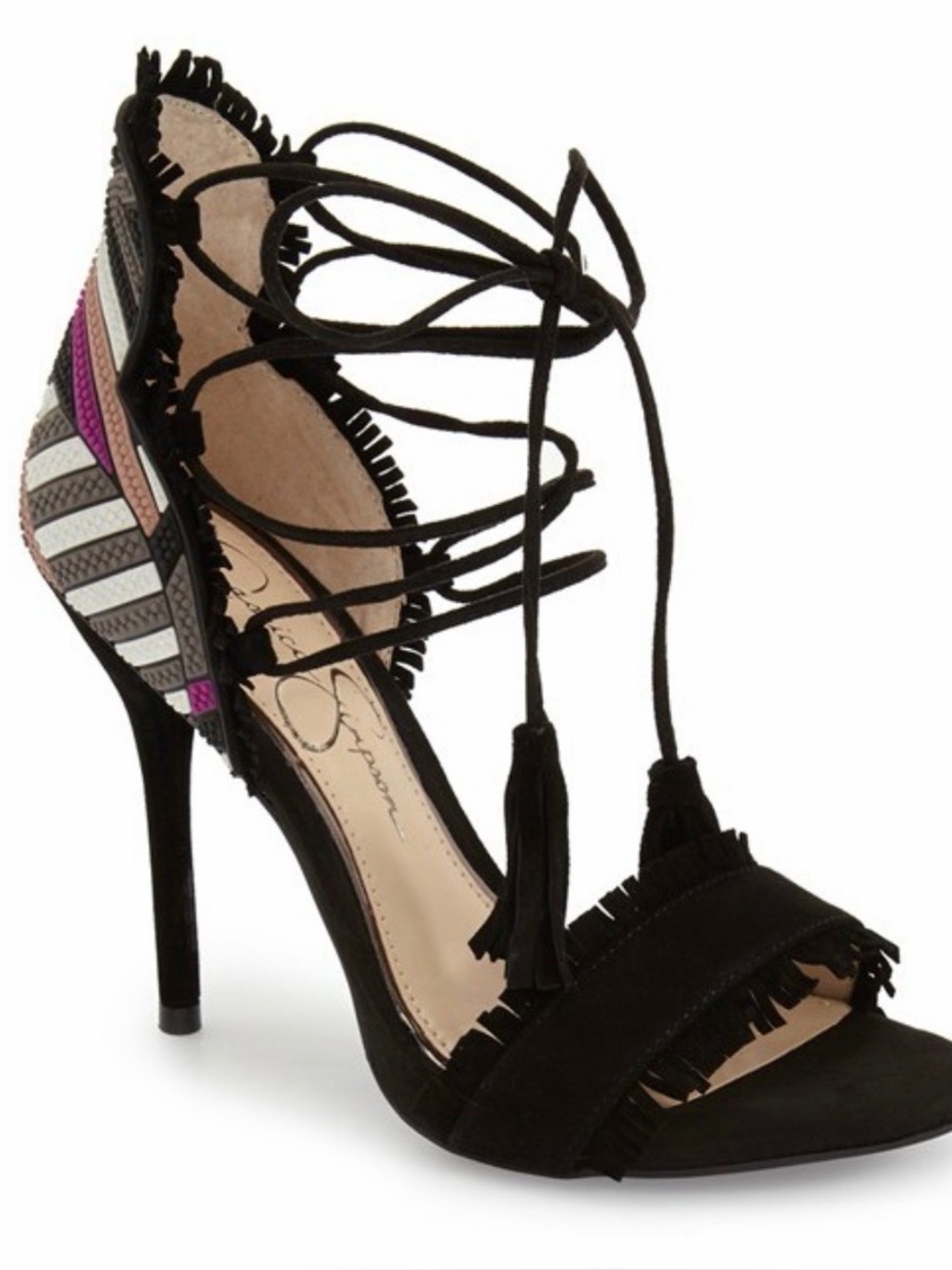 Jessica Simpson Basanti Fringe Lace Up a Sandal Size: 8 EU 38